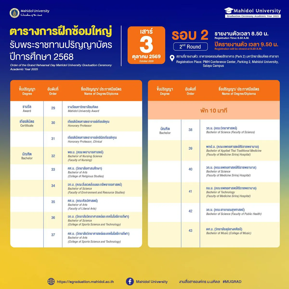 Graduate Registration Schedule