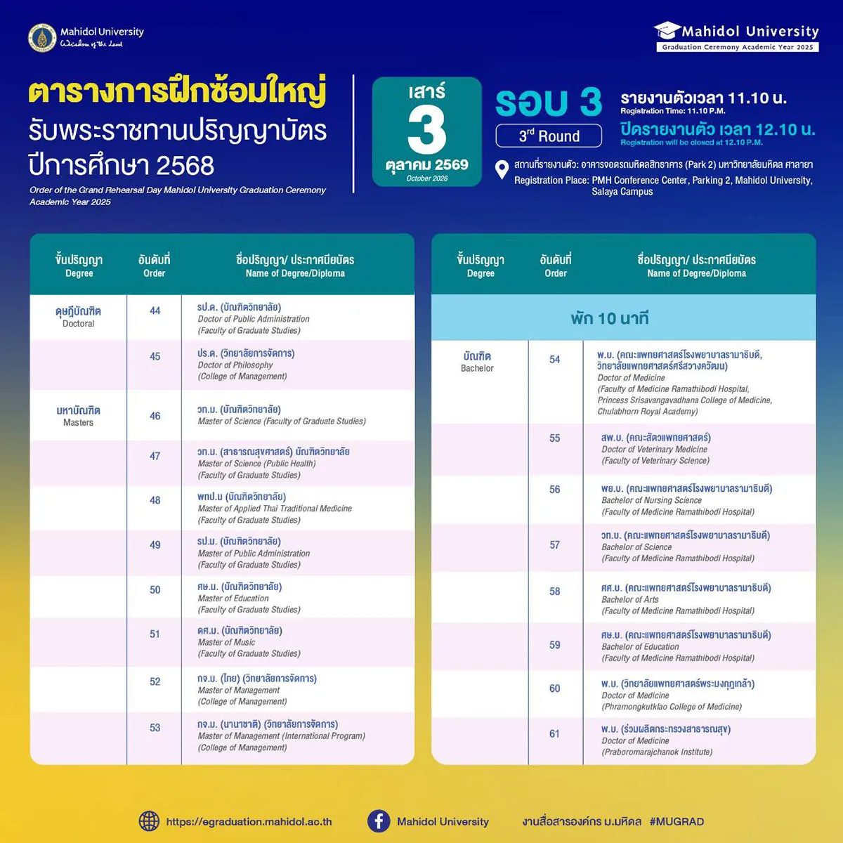 Graduate Registration Schedule
