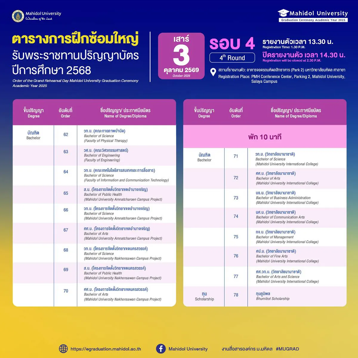 Graduate Registration Schedule